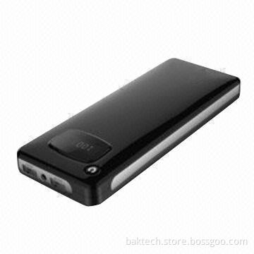 Power Bank, 20,000mAh, 5V DC/2A Input, 5V DC/1 and 2A, 9V/1A Output, 27.8 x 77.7 x 185mm Size